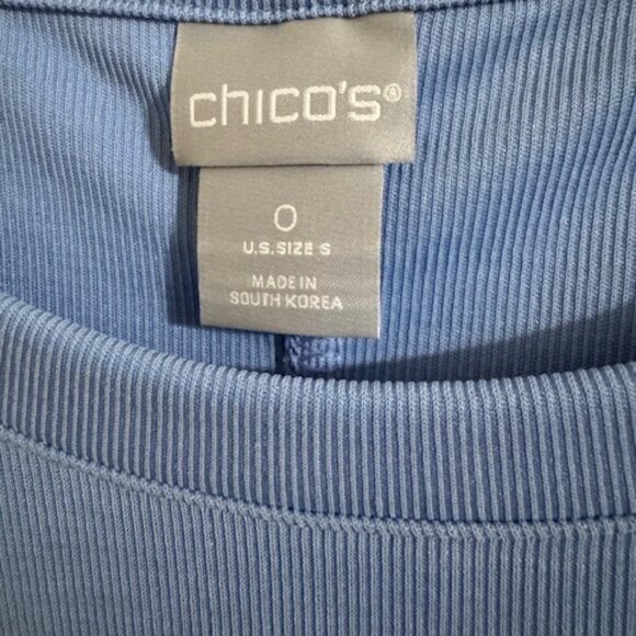 Chico's Light Blue Tunic Blouse S | Resort Wear Travel Coastal Grandma Casual - Picture 3 of 4